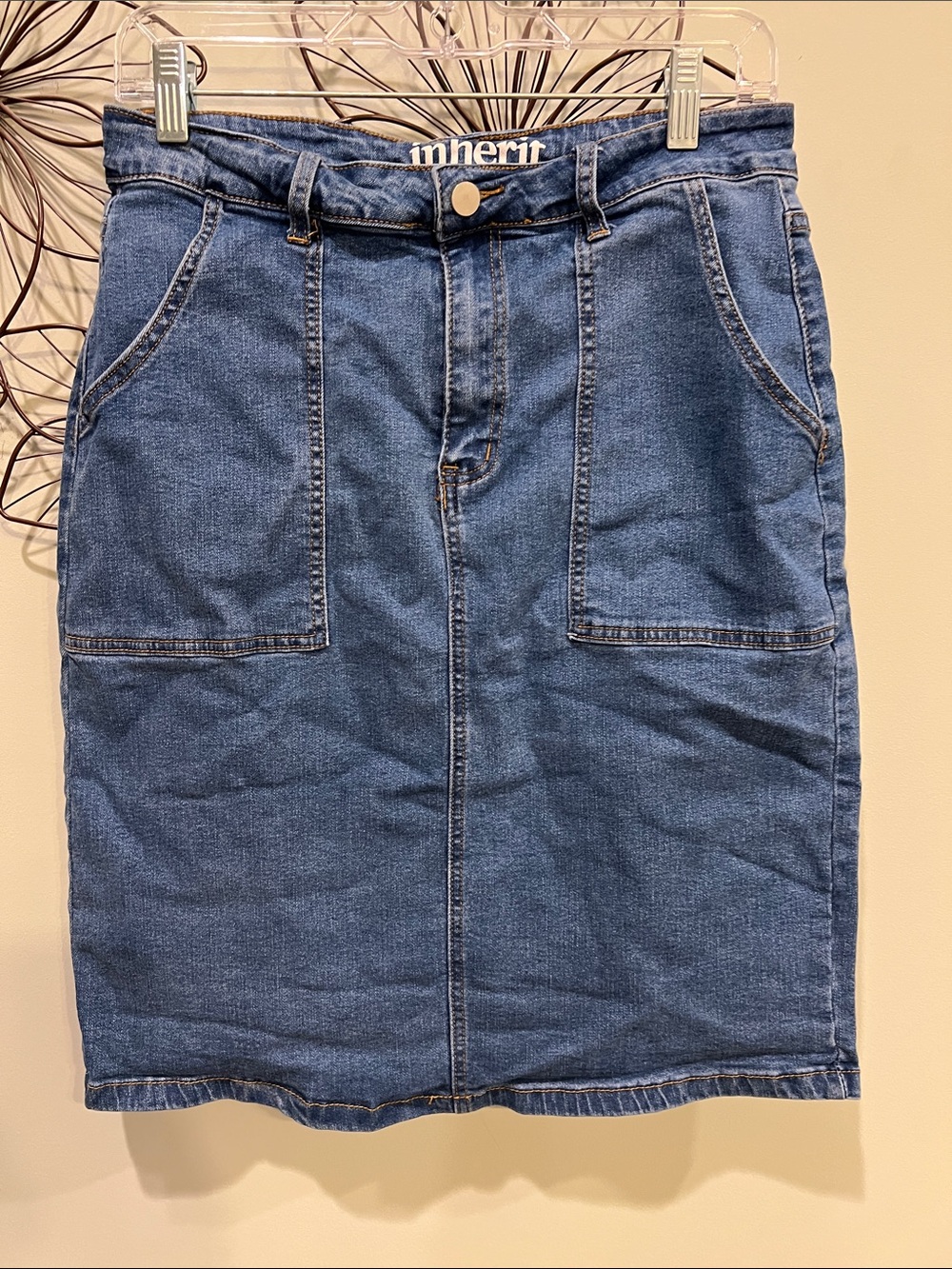 Inherit Denim Pencil Skirt in Classic Blue